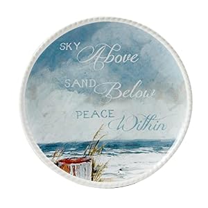 Unknown1 6" Canape/luncheon Plates Set Of 4 X 0.75 Blue Multi Color Off/White Coastal Casual Farmhouse Round Ceramic Piece Unknown1 6 Canapeluncheon Plates Set Of 4 X 075 Blue Multi Color OffWhite Coastal Casual Farmhouse Round Ceramic Piece
