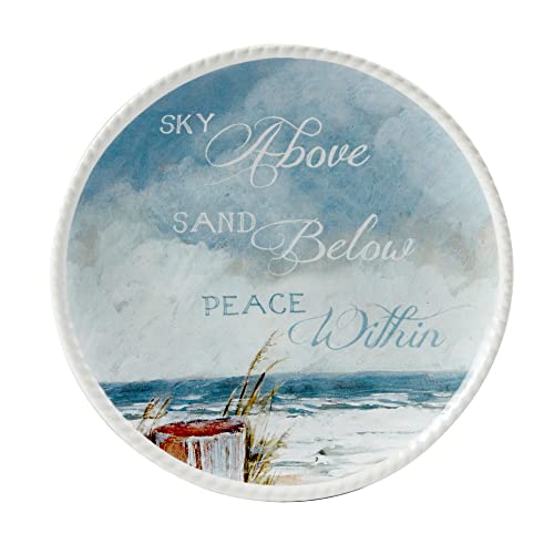 Unknown1-6-Canapeluncheon-Plates-Set-Of-4-X-075-Blue-Multi-Color-OffWhite-Coastal-Casual-Farmhouse-Round-Ceramic-Piece Unknown1 6 Canapeluncheon Plates Set Of 4 X 075 Blue Multi Color OffWhite Coastal Casual Farmhouse Round Ceramic Piece