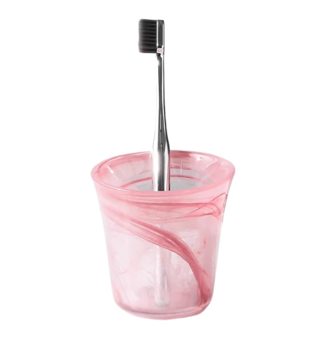Organizer per Spazzolino da Denti Portaspazzolino in Vetro Bicchiere da Bagno for Collutorio Dentifricio Pennello for Trucco Accessori da Bagno(Pink)