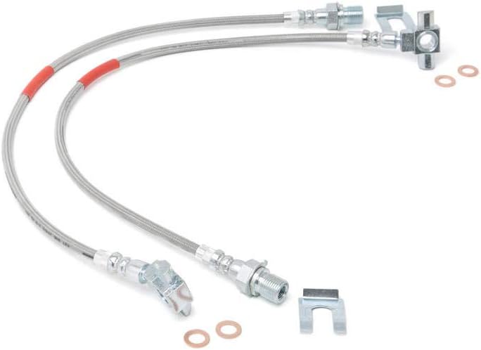 Rough Country Front Stainless Brake Lines (fits) 71-78 Chevy GMC Trucks | Suburban | Blazer | Jimmy | 4-6" Lift | 89340S