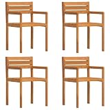 vidaXL Sillas de jardín 4 Unidades 50x53x80 cm Madera Maciza Acacia