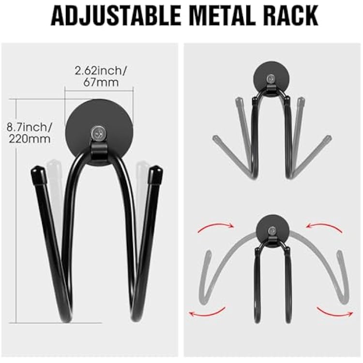Magnetic Hooks, 20 lbs Heavy Duty Magnetic Hooks for Power Drill, GardenTools, Hose, Pegboard, Garage, Workshop,Adjustable Magnetic Utility Hook with Extension Cord Organizer (4 Pack)