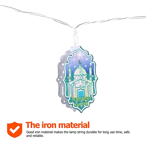ibasenice 1 conjunto muçulmano Eid Ramadan Light String LED Light Strap Decor Layout da festa