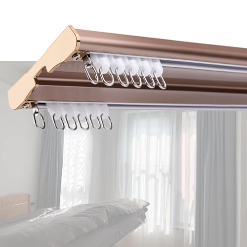 Rails de rideaux à double rangée avec visserie complète et poulies