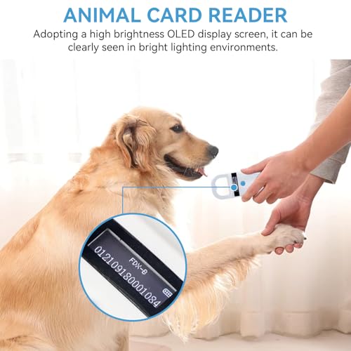 Image of Pet Microchip Scanner, Rechargeable Pet Microchip Reader Pet Chip ID Scanner with OLED Display Screen Supports FDX-B (ISO11784 /11785) and EMID Microchips for Animal /Pets /Pigs /Dogs /Cats