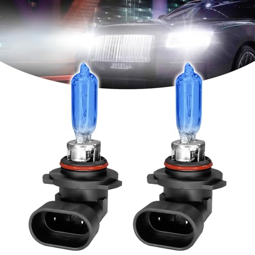 HHZL 2 PCS 9005 Headlight Bulb, 12V 100W Car Halogen Spotlights, Super Bright High/Low Front Fog Light Bulb Replacement, Universal Auto Light Lamp Fit for Most Cars, Trucks, SUVs(White)