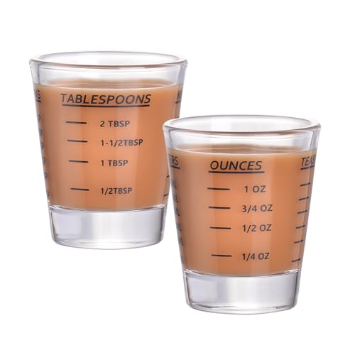 Vaso medidor de vidrio 1.5 oz, pack de 2 miniatura 1