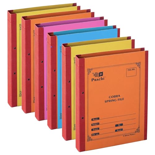 Image of TULMAN Spring Files File A4 Size Paper Cobra File Document Holder Certificates Holder-35 x 26 x 3.5 cm -Color May Vary - Pack of 6
