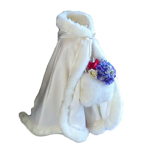 Flower Girl Winter Hooded Cloak Winter Wedding Cap for Kids Party Cape Cristmas Wraps