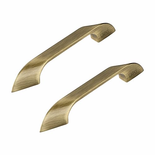 Image of LAPO 4 Inch Handle for Kitchen Use, Cabinet Pull Handles for Drawer & Wardrobe, Strong Grip Design, Quick Mounting, 3 Years Warranty (96mm, Antique Finish, Pack of 2) - Twist