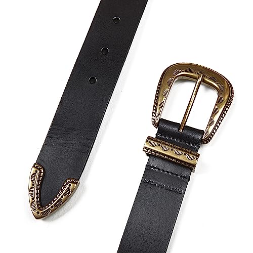 Image of Lucky Brand Women's Western Leather Belt | Classic | Fashion | Vintage | Buffalo Leather | Western-Inspired