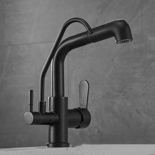 Robinet cuisine 3 voies laiton design orientable à 360°