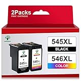 Geschätzte Seitenleistung: 400 Seiten für 545XL Schwarz Patrone, 300 Seiten für 545XL Farbe Patrone, bei 5 Prozent Deckung auf A4-Papier (Schwarz 15ML, Farbe 13ML)