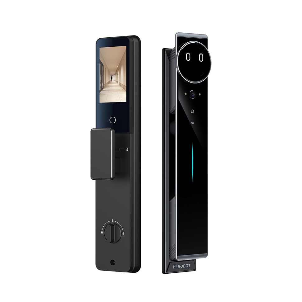 Image of Shield Supreme AI Smart Door Lock with Video & Night Vision, 10 Ways Unlock - Face, Palm, Fingerprint, RFID, PIN, App & Video Call, Alexa & Google Home Compatible Smart Lock for Home & Office