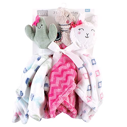 Image of Hudson Baby Unisex Baby Animal Face Security Blanket, Llama, One Size