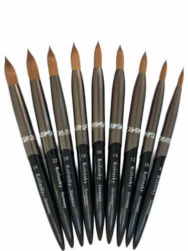 Acrylic Nail Brush for Acrylic Powder, Kolinsky Sable Nail Art Professional Drawing Application (#14)