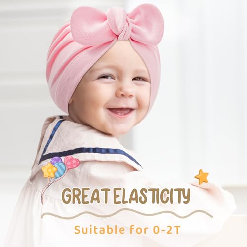 Century Star Baby Girl Beanie Hats Bow Knot Baby Bonnet Infant Toddler Hospital Hat Newborn Cotton Head Wrap Beanie Cap 5