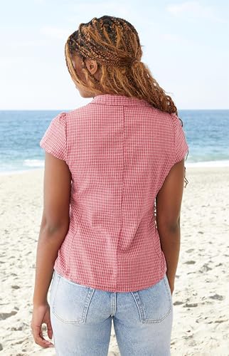 Image of Y2k Girls Vintage Coquette Button Down Shirt Women Short Sleeve V-Neck Slim Fitted T-Shirt Cute Blouse Crop Top