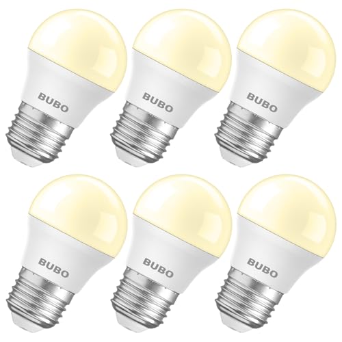 BUBO LED Refrigerator Light Bulb 40W Equivalent, Appliance Bulb 120V, A15 Fridge Light Bulb Soft White 2700K, 5.5W E26 Medium Base Freezer Bulb LED, Non-Dimmable, 6 Pack