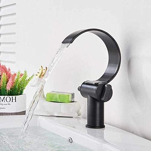 Robinet de lavabo cascade cuivre double poignée anti éclaboussure
