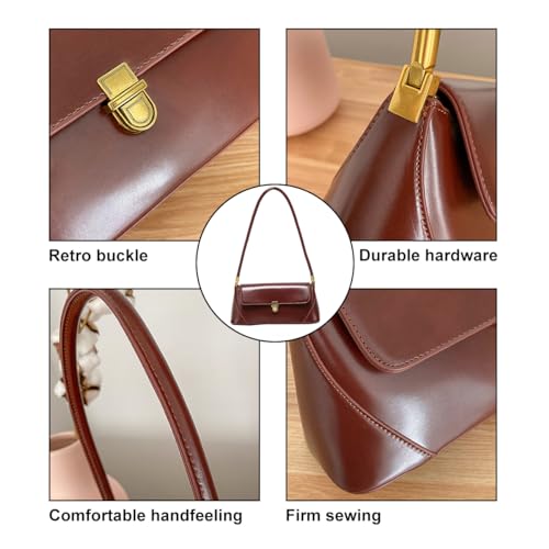 Image of Small Shoulder Bags for Women, Vintage Satchel Bags for Women Retro Classic Hobo Tote Handbag Mini Clutch Purses