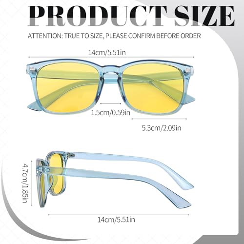 Image of Polarized Sunglasses for Women Men Night Vision Glasses Anti Glare | Yellow Anti Glare UV400 Lens, Lightweight Square Frame, for Day Night Use, Driving, Fishing, Cycling, Traveling