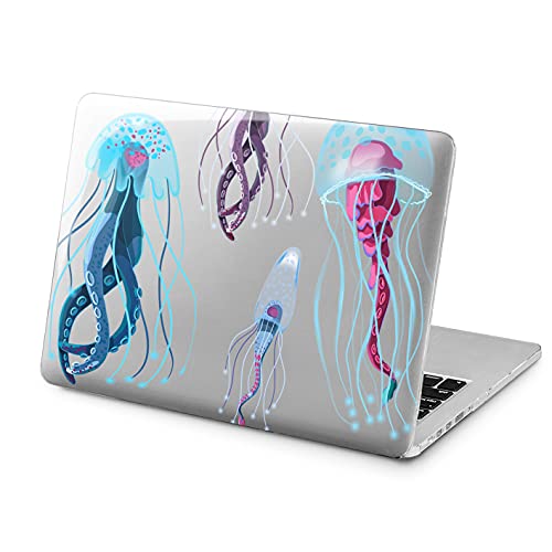 Cavka Hard Case Compatible for MacBook Pro 16 14 M3 M2 2023 M1 Pro 13 2022 Air 13 2021 Retina 2020 Mac 11 12 Aqua Ocean Nature Sea Jellyfishes Protective Design Colored Cover Laptop Print Art Cute
