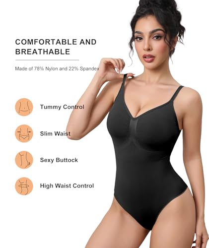 Image of Women's Strapless Shapewear Bodysuit for Women Tummy Control Shapewear, Seamless Body Shaper with Removable Straps