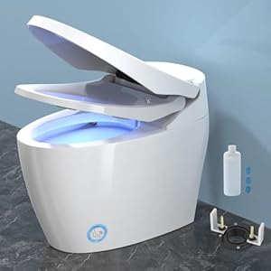 Foam Shield Smart Toilet with Bidet Built-in: Capacitive Foot Flush, Auto Lid & Seat & Flush, Hip & Female Clean, Heated Seat & Dryer, DIY & Standard Install