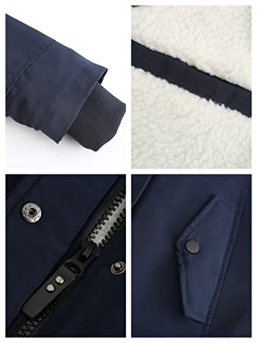 NJNJGO Casaco feminino de inverno com parca grossa e zíper forrado com lã, jaqueta longa de inverno