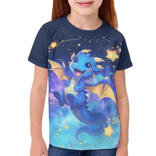 Image of Kids Graphic T-Shirt Boys Girls Novelty Tees Top Short Sleeve Shirts Summer Blouses 3-16