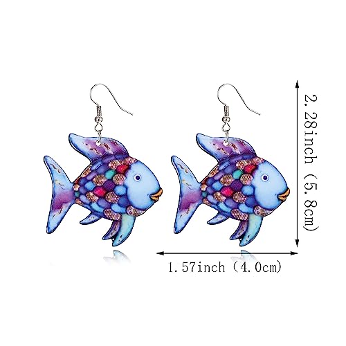 Halloween Black Cat Earrings Cute Animal Acrylic Black Cat Dangle Drop Earrings Funny Guitar Cat Parrot Fish Earrings for Women Halloween Party Jewelry2