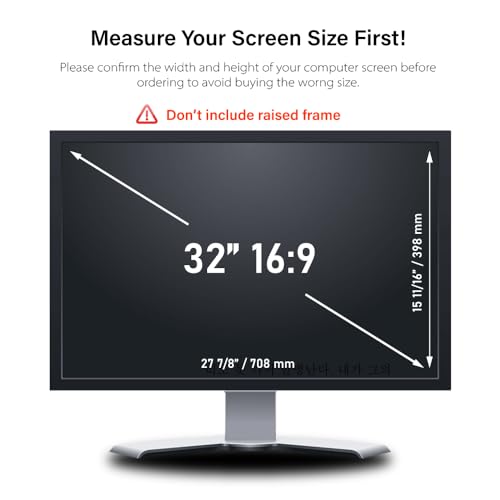 Image of 32 inch - Aspect Ratio 16:9 - Wide Screen Monitor Computer Privacy Filter - Anti Glare - Anti-Scratch Protective Film - Measure Carefully