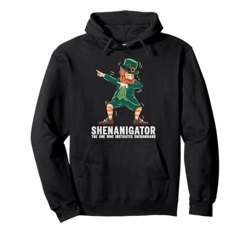 Shenanigator Dabbing Leprechaun Funny Irish St Patrick Day Pullover Hoodie