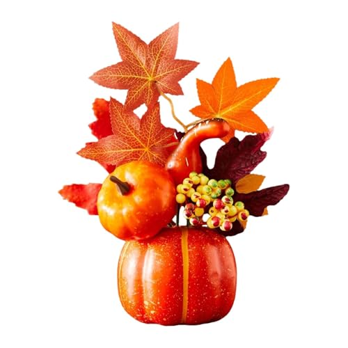 perfk Decorazione autunnale con zucca di Halloween, finta zucca ornamentale, decorazione del Ringraziamento per, scrivania, tavolo, centrotavola, Style F