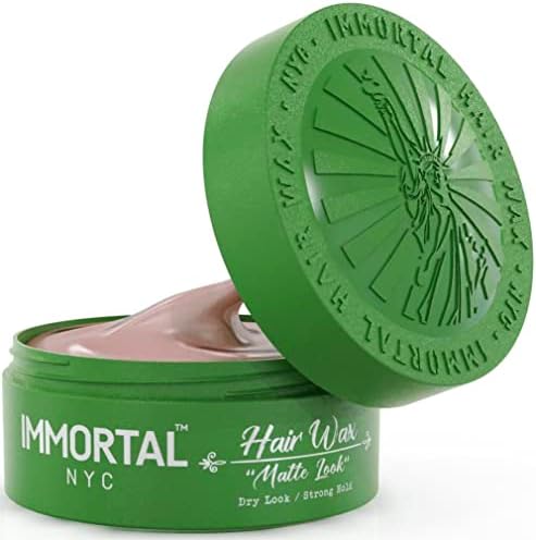 Immortal NYC Hair Waxes for Men - Matte Look Strong Hold, Dry No Shine Wax - Mens Water Based, No Residue Non-Greasy Hair Paste - All Natural Styling Wax for All Hair Types