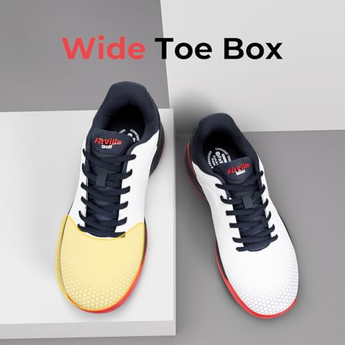 Image of FitVille Wide & Extra Wide Mens Golf Shoes Professional Outdoor Waterproof Spiked Golf Shoes for Men