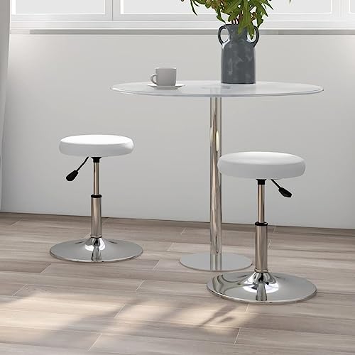 Genérico Sillas de Comedor 2 Unidades Cuero sintético Blanco, Sillas de Comedor Blanco,333077
