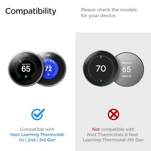 Spigen Wall Plate Designed for Google Nest Learning Thermostat 1st/2nd/3rd Generation Wall Plate - Matte Black