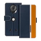 UOGNADGD Lederhülle Kompatibel mit Crosscall Trekker-X4 Klappbares Portemonnaie-Hülle mit Magnetverschluss Ständer & Kartenfächern stoßfestem Schutz (Blau)
