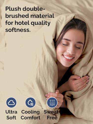Image of Duvet Cover King Size - Extra Soft 3 Piece with Zipper Closure - Wheat