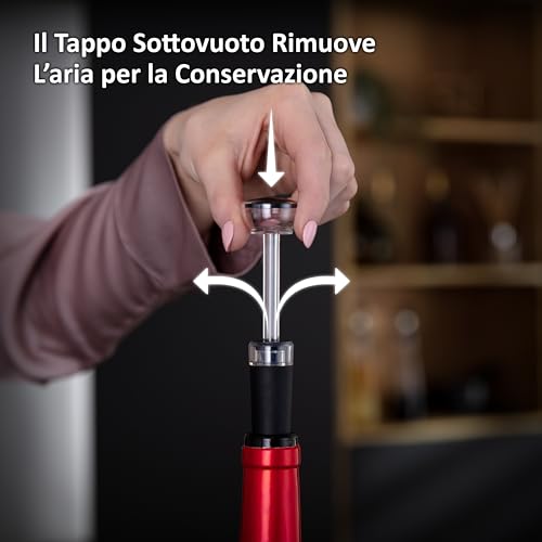 Haier HAWBKIT05 Set da Vino Elettrico a Batterie, Include Aeratore e Salvagocce a Tulipano, Apribottiglie, Tagliacapsule, 2 Tappi Sottovuoto, Base d'Appoggio per Conservazione, qualità Premium - Immagine 5