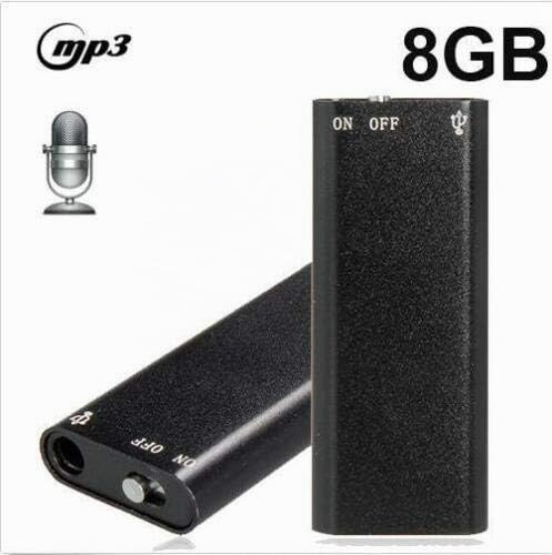 MONGIFI Grabadora de voz digital ultrafina de 8 GB, Grabadora de Audio, Micrófono Súper Sensible y Reproductor MP3