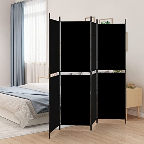 HOMIUSE 200 x 180 cm Biombo separador de ambientes, para balcón, protección visual, separador de habitaciones, interior, vestidor, jardín, accesorios, color negro
