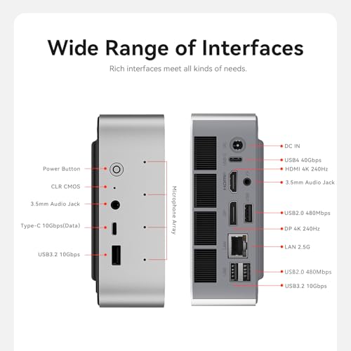 Image of Beelink SER9 PRO Mini PC, AMD Ryzen7 H 255 up to 4.9GHz(8C /16T),Mini Computer 24GB LPDDR5X RAM /1TB PCIe4.0x4 SSD AMD Radeon 780M 12core 2600MHz Support 4K Triple Display /WiFi 6 /BT5.2 /2.5G LAN /USB4