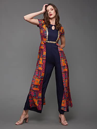 Image of Miss Chase Women's Keyhole Neck Regular Sleeve Regular Length Jumpsuit with Pockets