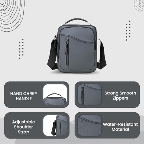 Image of CARRY TRIP Men Sling Bag with 1 Large & 1 Small Compartment, 2 Pockets, Water Resistant Crossbody Travel Bag -Chest Shoulder Side Bag for Travelling, Daily Use - Compact, Lightweight & Durable