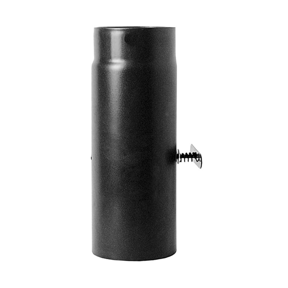 Canna fumaria Tubo 0,25 mt con serranda DN 125 smaltato nero 600 gradi stufa legna CE Made in Italy