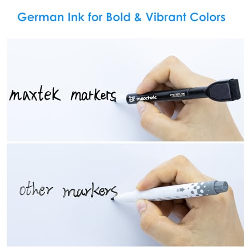 Image of maxtek 24 Count Magnetic Dry Erase Markers, Fine Tip, 12 Colors Whiteboard Markers with Built-in Eraser, Low Odor Thin Markers