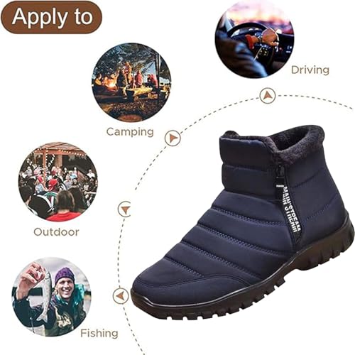 Radinnoo Shoes for Men Orthopedic, Mens Waterproof Snow Boots Fur Lined Booties Warm Winter Shoes Zipper Ankle Boot3